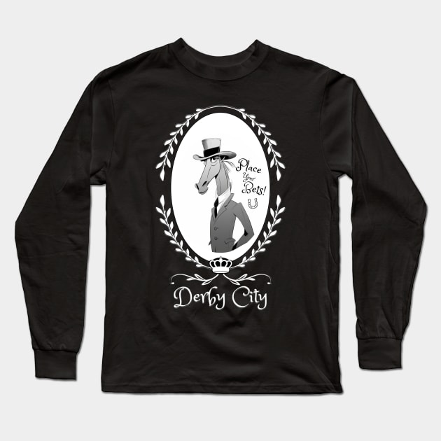Derby City Collection: Place Your Bets 2 (Black) Long Sleeve T-Shirt by TheArtfulAllie